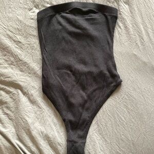 Out from Under Black Ribbed Bodysuit